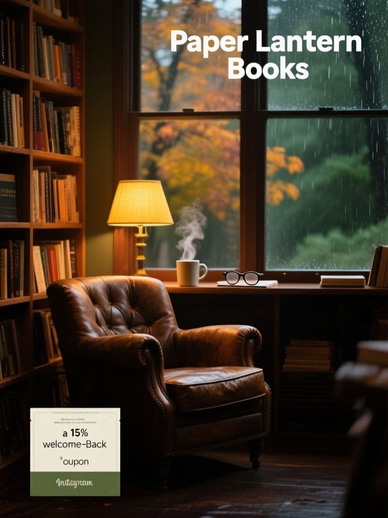 Bookstore Retargeting Ad (Cozy Lamplight Scene)