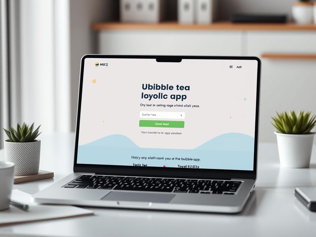 Bubble Tea Loyalty App Download Page (Playful Gen-Z)