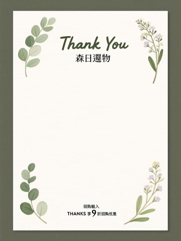 Package Insert Thank-You Card (Watercolor Botanical)