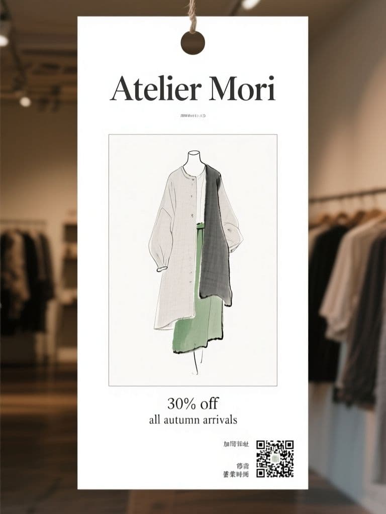 Boutique Seasonal Sale Door Hanger (Minimal Editorial)