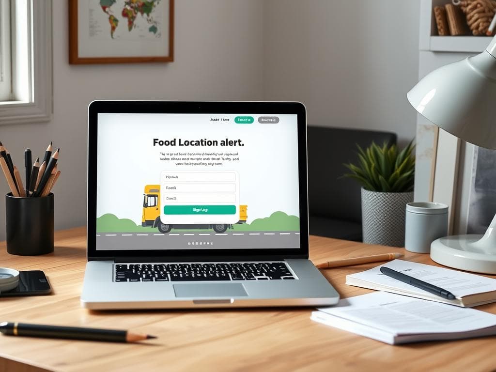 Food Truck Location Alert Signup Page (Street Hand-Painted)