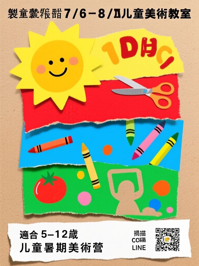 Kids Art Camp Poster (Paper Collage)