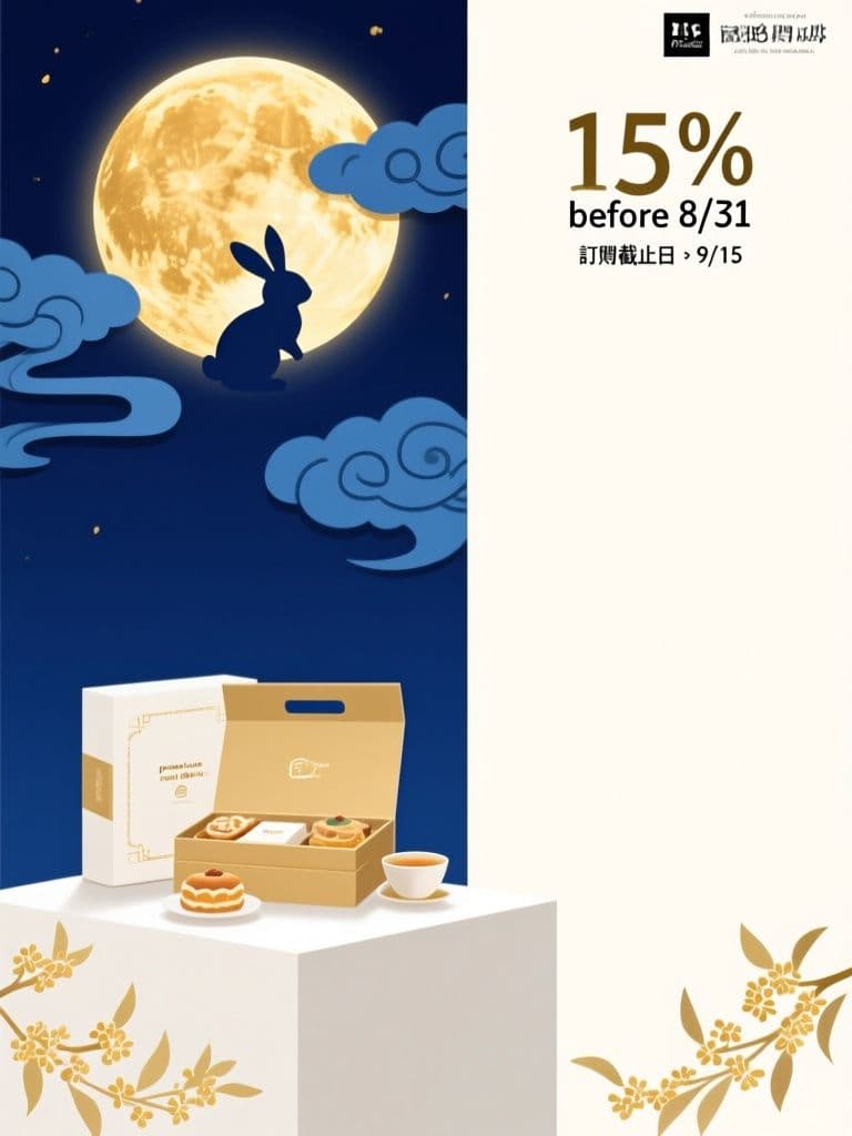 Mid-Autumn Corporate Gifting Banner (Gold Paper-Cut)