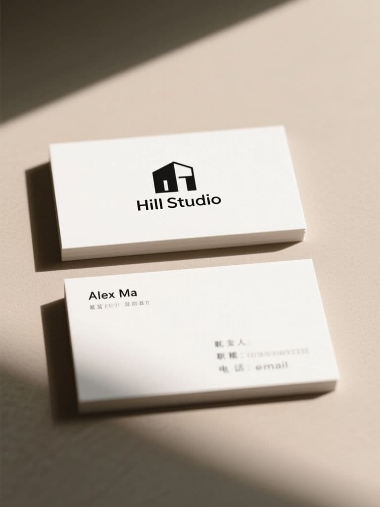 Minimal business card flat lay mockup