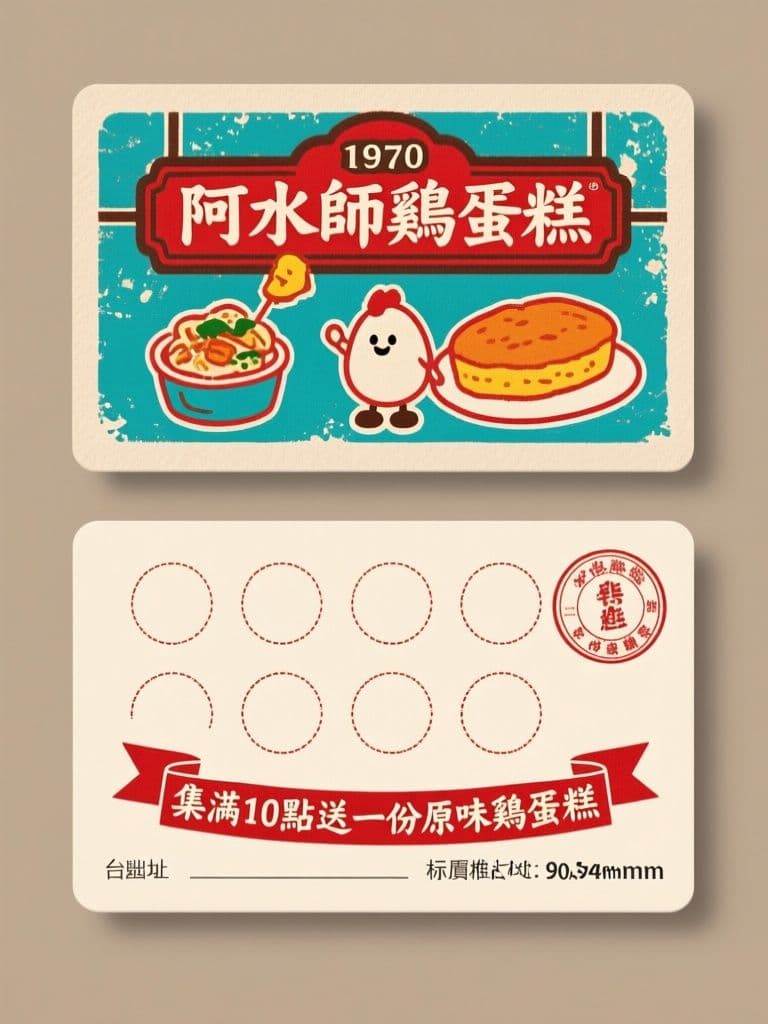 Night Market Stall Stamp Card (Retro Taiwan Vintage)