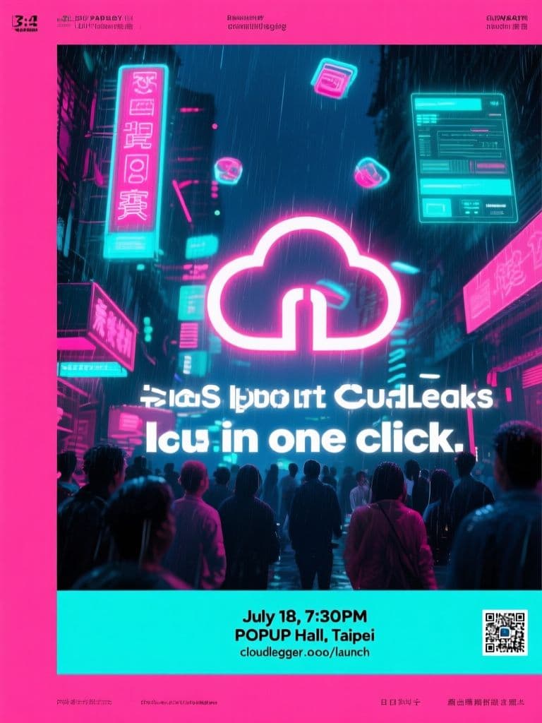 SaaS Launch Night Poster (Neon Cyberpunk)