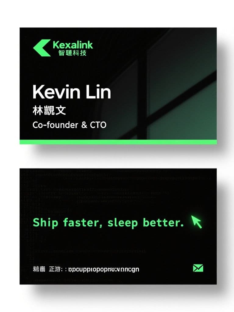 SaaS Founder Business Card (Dark-Mode Terminal Style)
